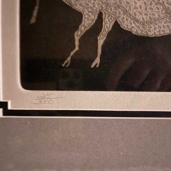 Paleolithic art art piece framed with COA - Picture 8 of 11